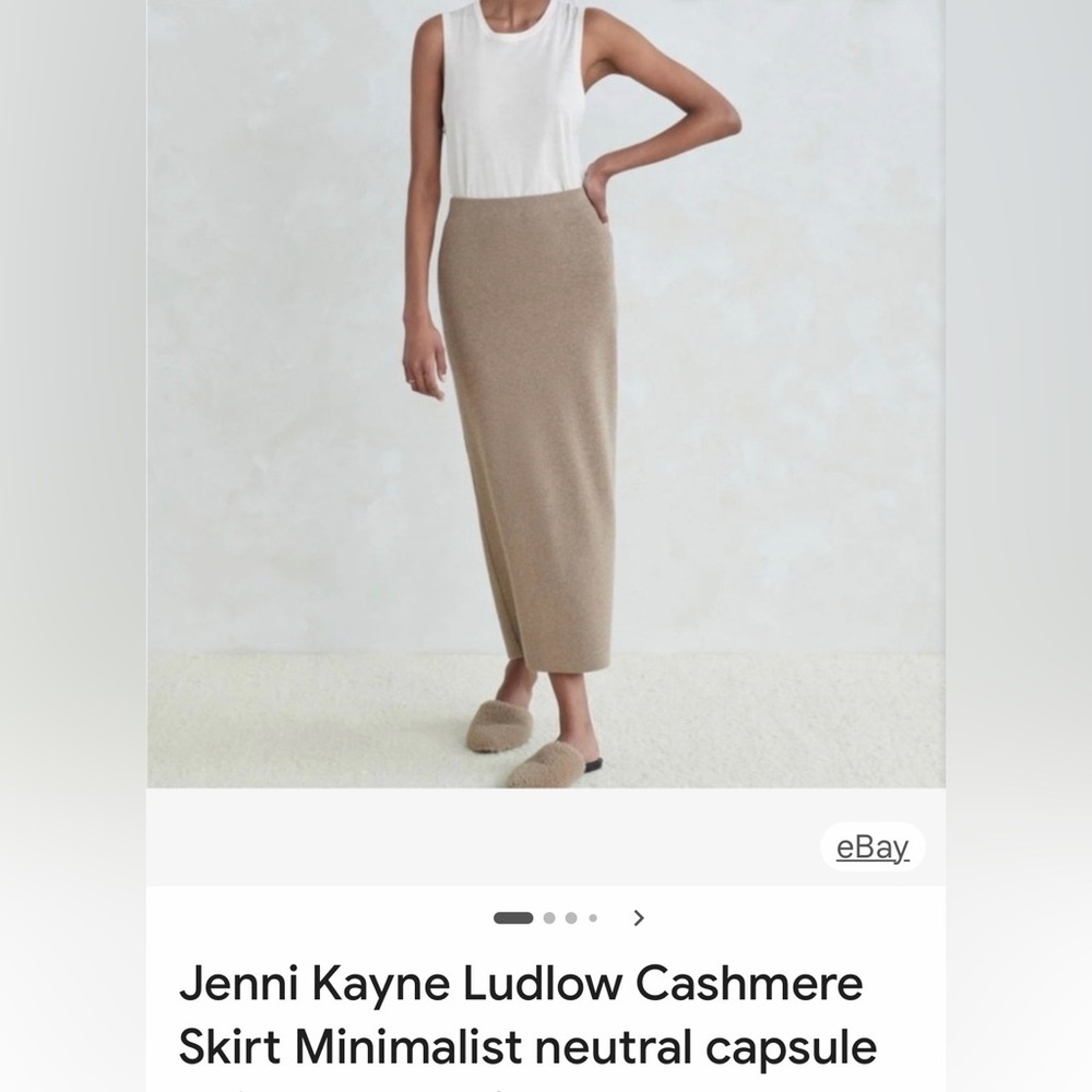 Jenni Kayne Ludlow Cashmere Skirt in Neutral Tan